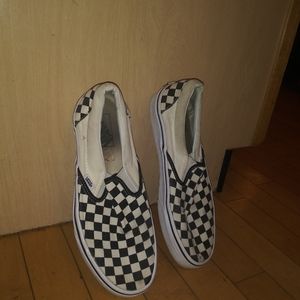 Vans checkered slip ons